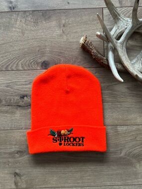 Hand Embroidered Blaze Orange Beanie | Hunting | Stroot Lockers